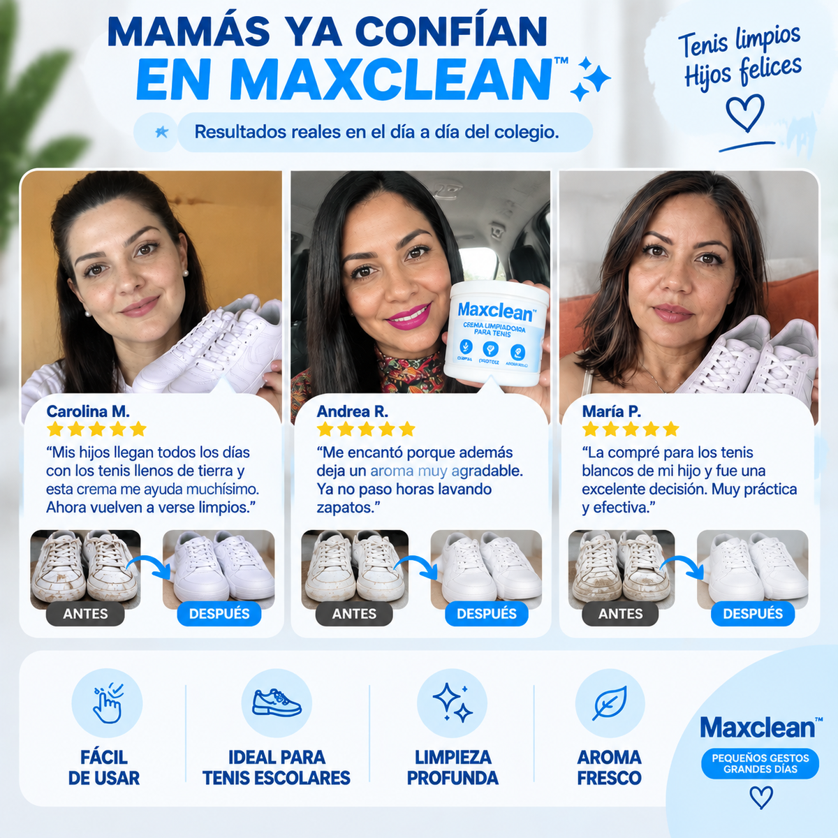 MaxClean™ ELIMINA LA SUCIEDAD DE LOS TENIS DEL COLEGIO DE TU HIJO EN MINUTOS + ENVÍO GRATIS