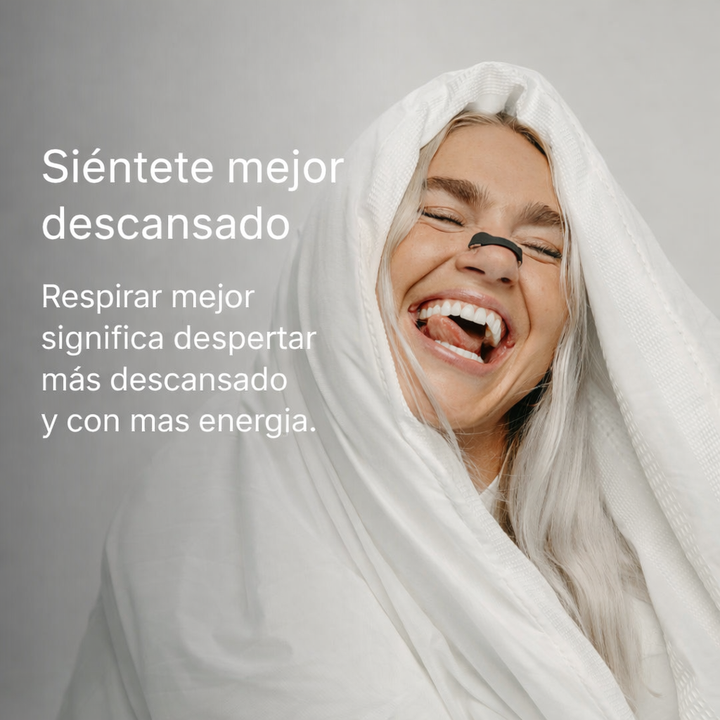 AirFlex™ son bandas nasales magnéticas con respaldo científico que abren tus vías respiratorias, ayuda a reducir la respiración por la boca y te permite respirar mejor.