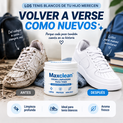 MaxClean™ ELIMINA LA SUCIEDAD DE LOS TENIS DEL COLEGIO DE TU HIJO EN MINUTOS + ENVÍO GRATIS