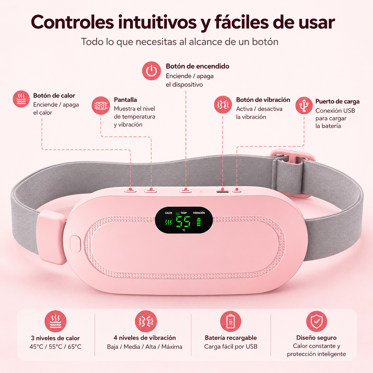 CalmaLuna™ Cinturón térmico inteligente