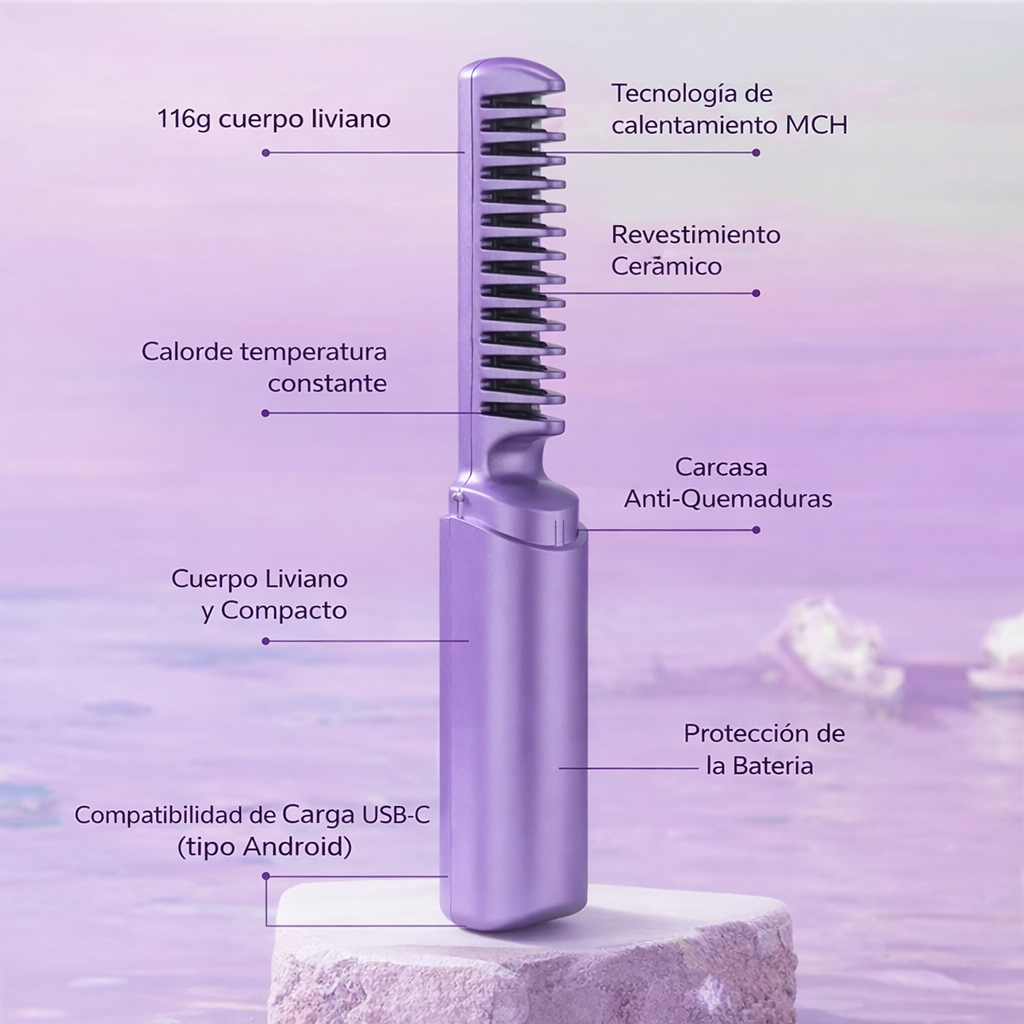 Peine Alisador De Cabello Portátil 2 en 1 | AURA HAIR™