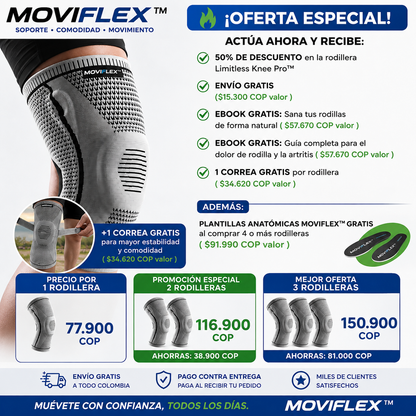 Rodillera Gel compresión Alivia instantáneamente el dolor de rodilla sin cirugía ni inyecciones con MOVIFLEX™